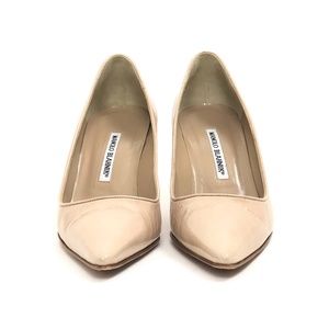 Manolo Blahnik Nude Patent Pump Sz 7